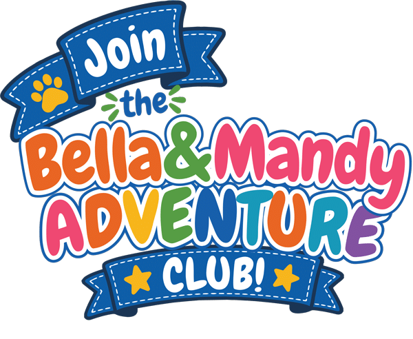 Join the Bella & Mandy Adventure Club colorful logo